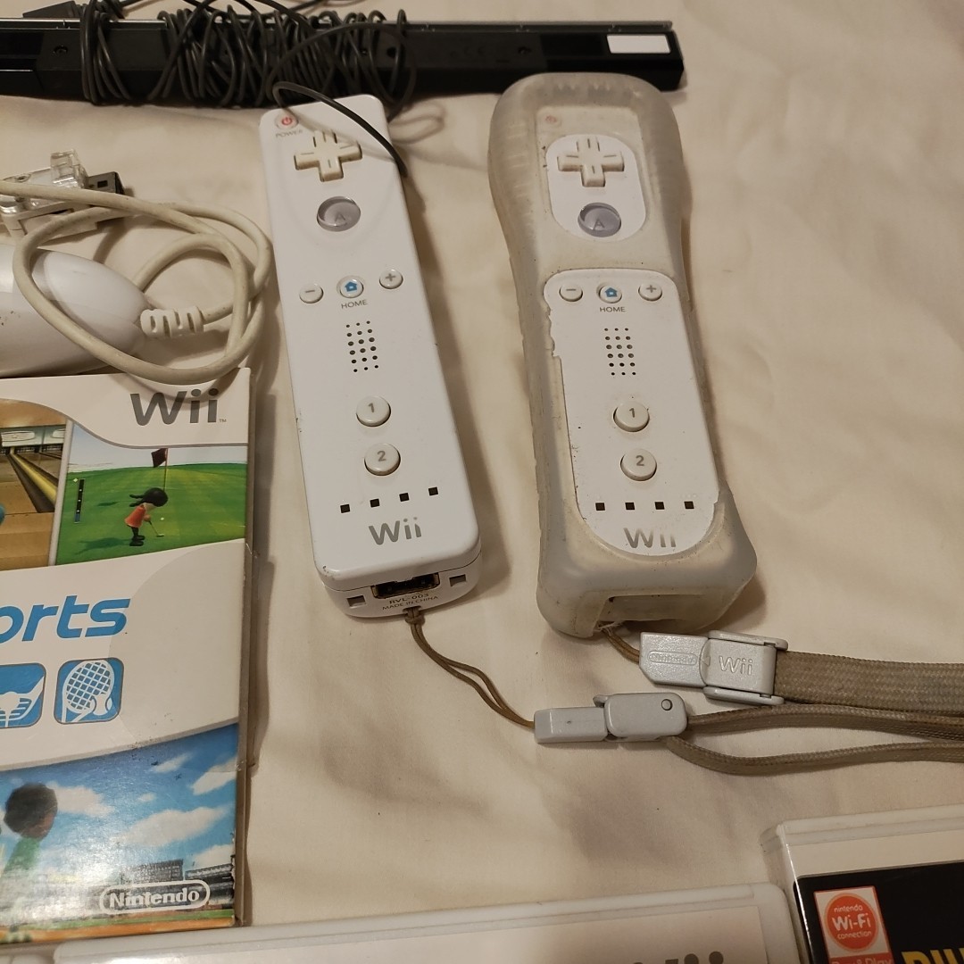 Nintendo Wii Game Console Bundle With Controllers And Games, No Power Cord