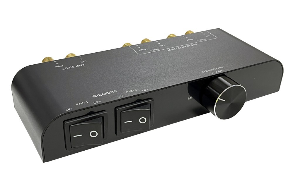 2-Way Home Audio Speaker Splitter Switch | Volume Control │Max 120Watt Output