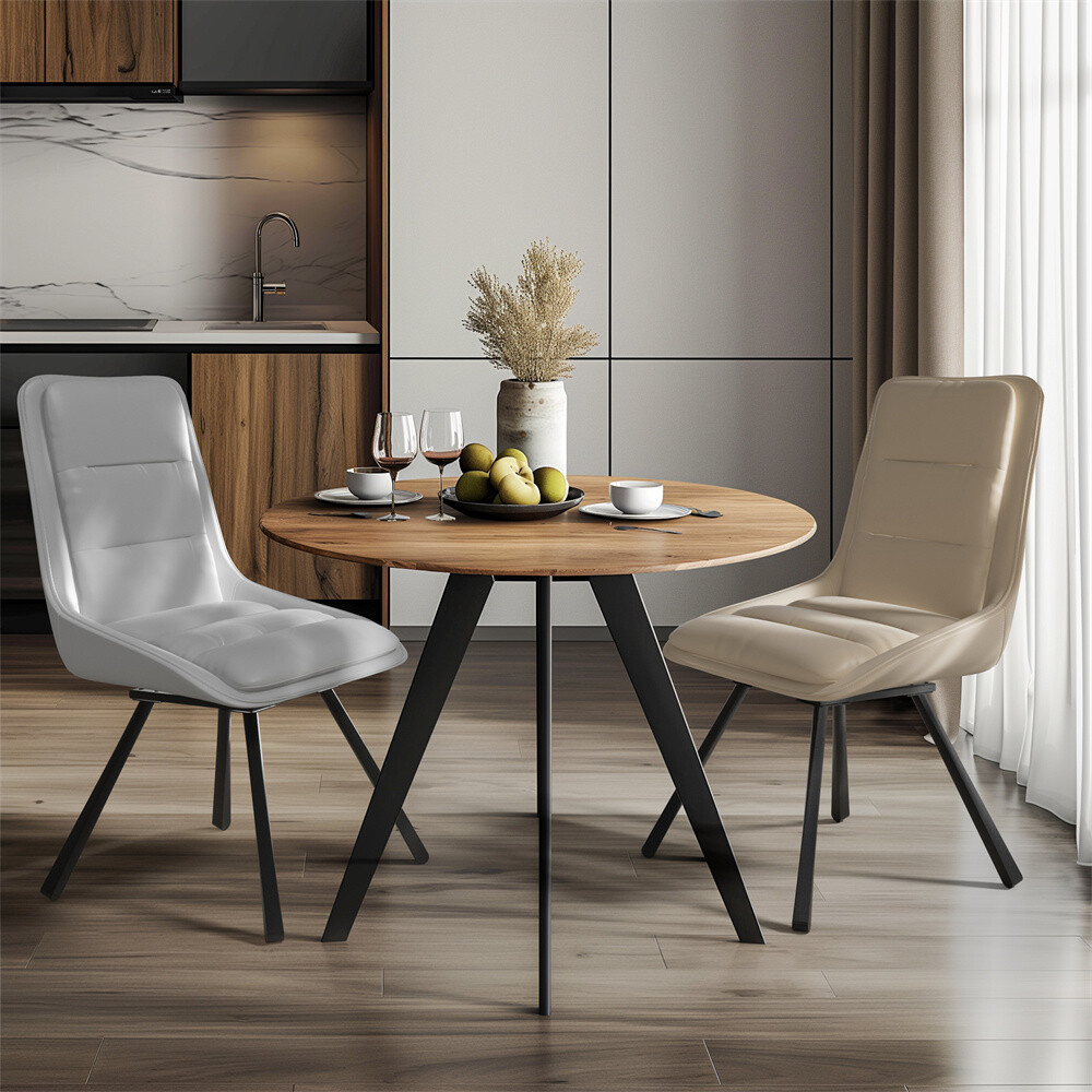 2x Ergonomic Swivel Dining Chair High Back Armless Kitchen Chairs Furniture NEW