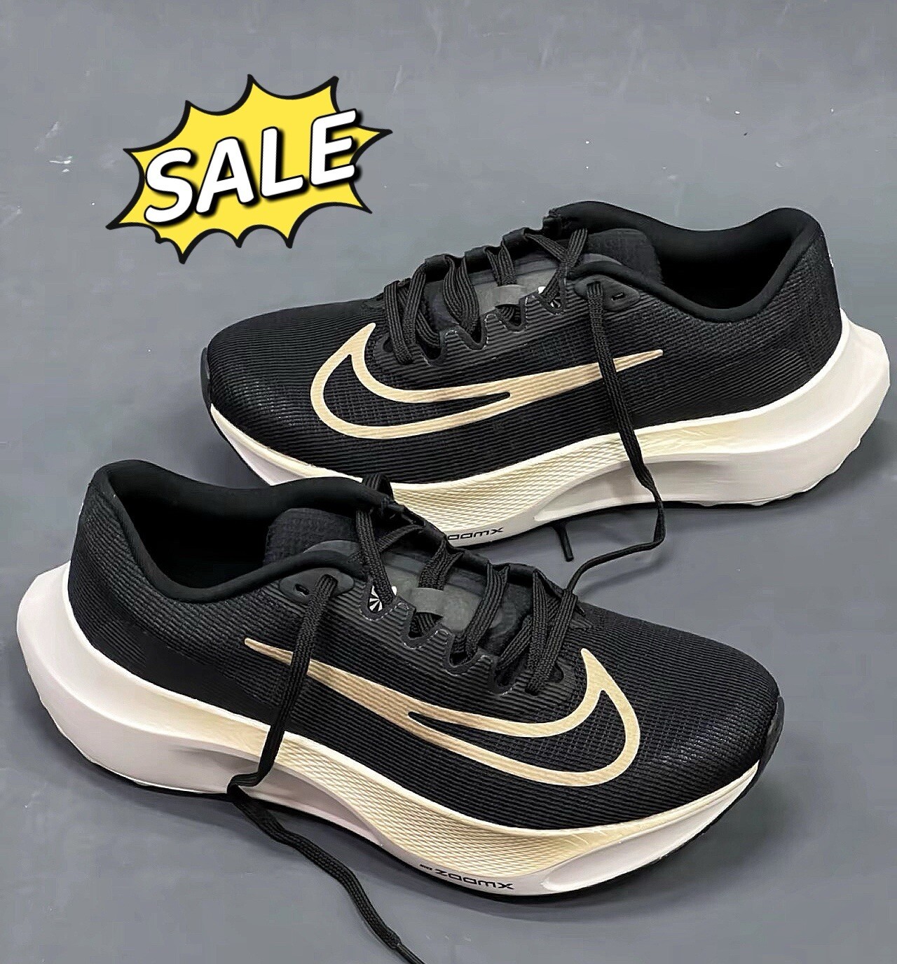 🔥Nike Zoom Fly 5 Black Metallic Gold Grain DM8968-002 Men’s Size 9-13