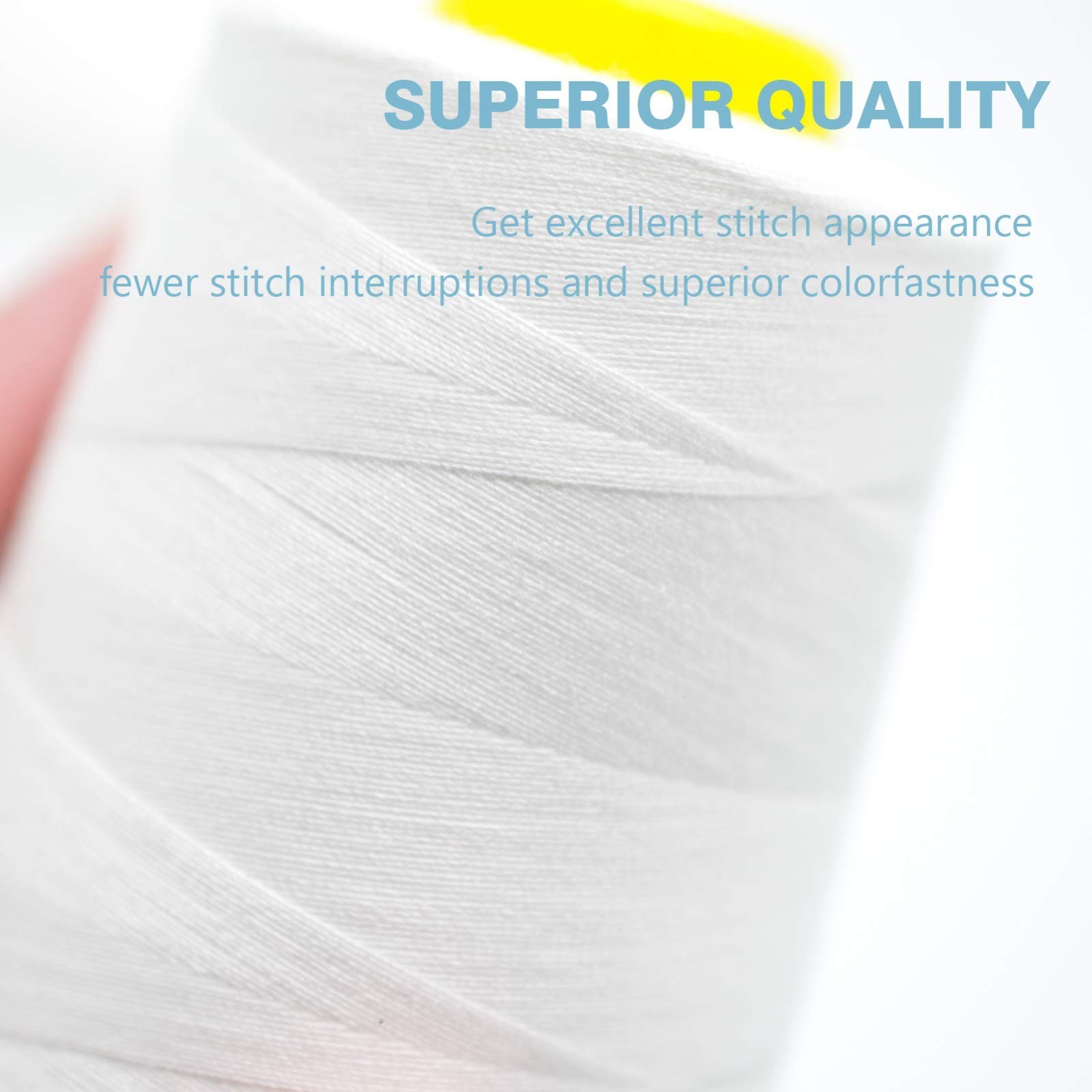 White Thread For Sewing, Polyester Serger Thread, 4 Cones With 3000 Yards Each