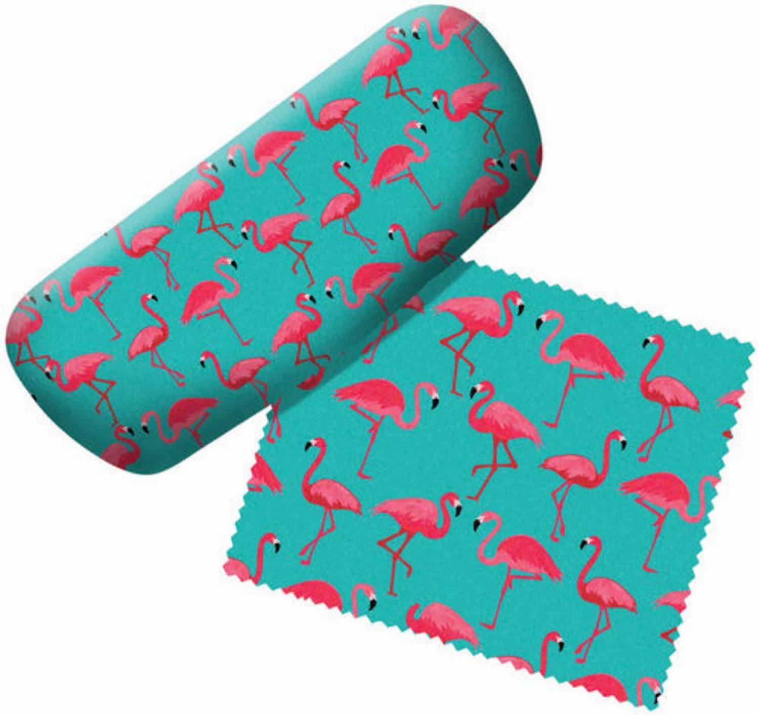 Spoontiques Padded Eye Glass Case and Lens Cloth - Flamingo