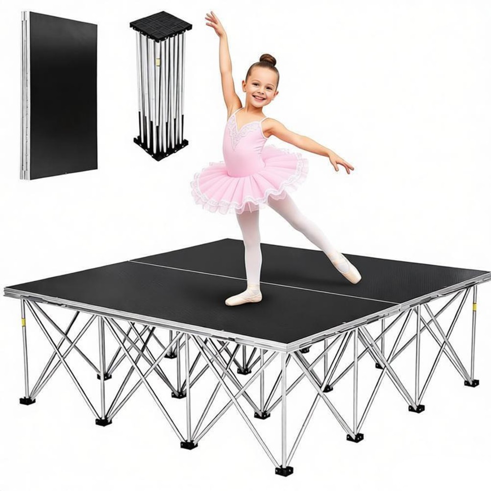 4'x4' Portable Stage Platform Modular System Riser Foldable Performances Stage