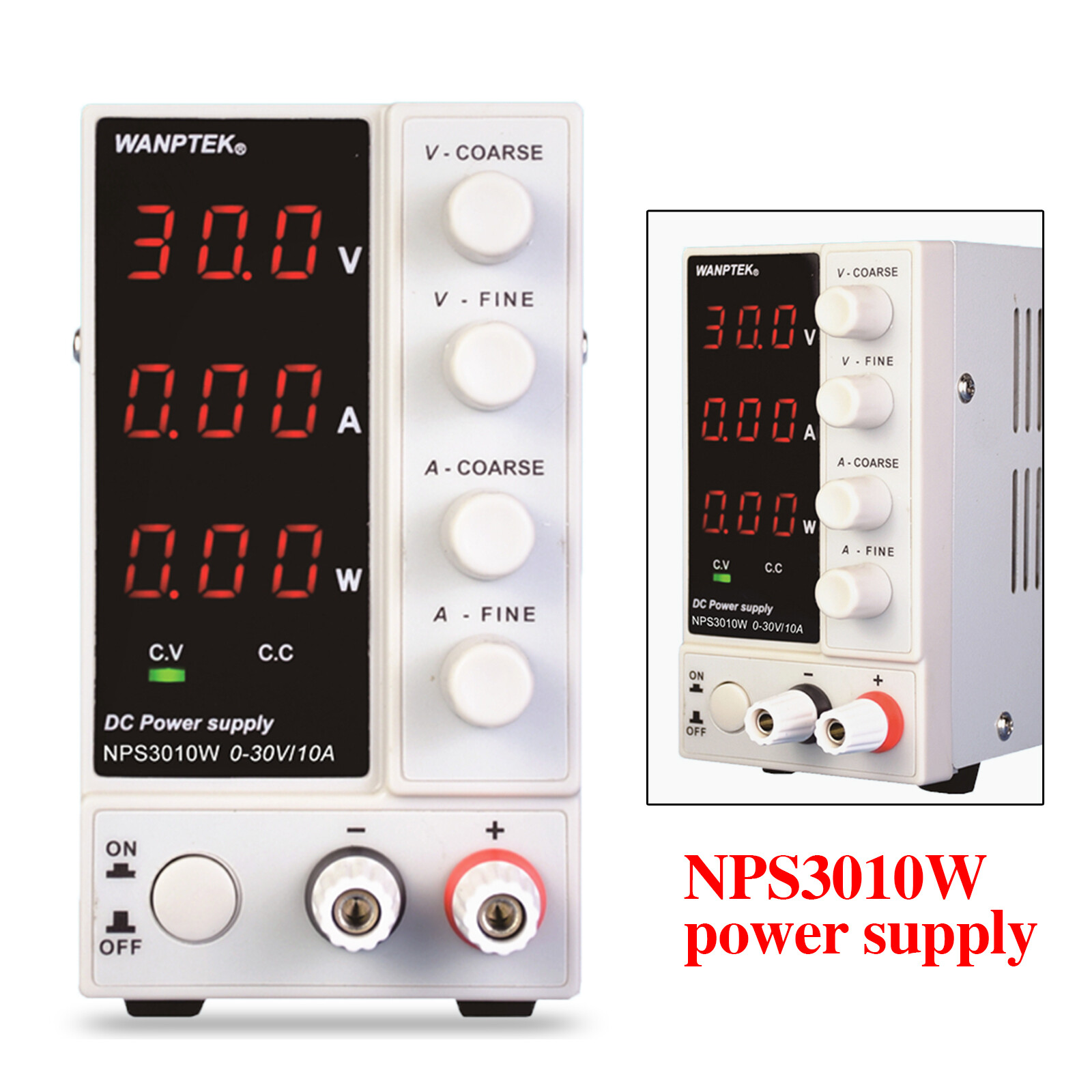 Variable Regulated Benchtop Power Source Lab DC Power Supply Digital Display
