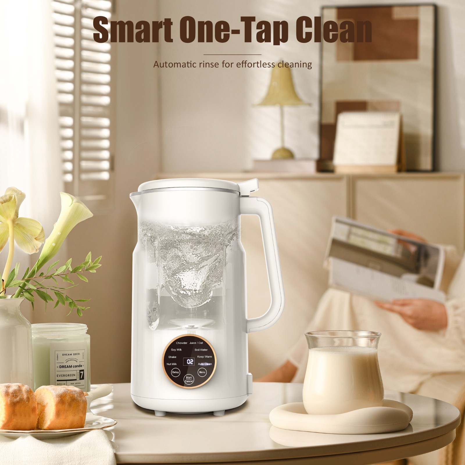 Moreblue 10-in-1 Automatic Nut Milk Maker, 35oz Soy Milk Maker Machine