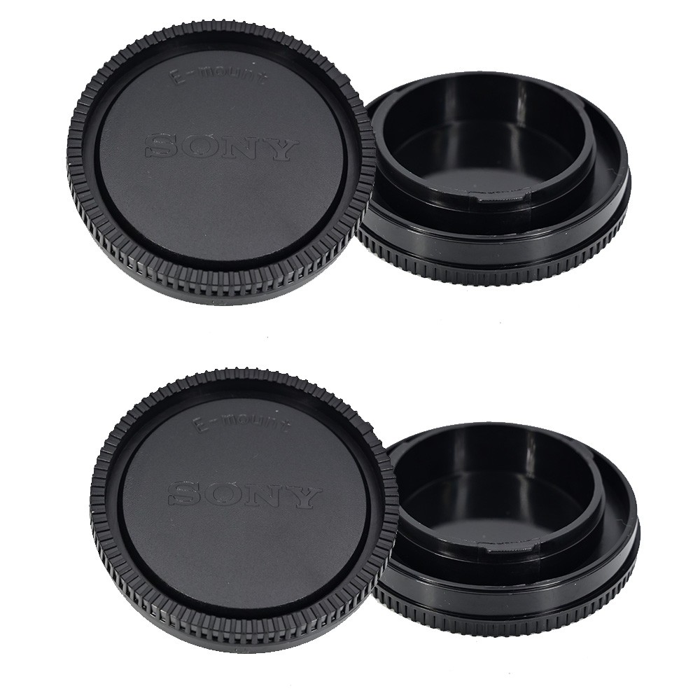 2PCS Sony E-Mount Body Cap + Rear Lens Cap for Alpha NEX Mirrorless Cameras