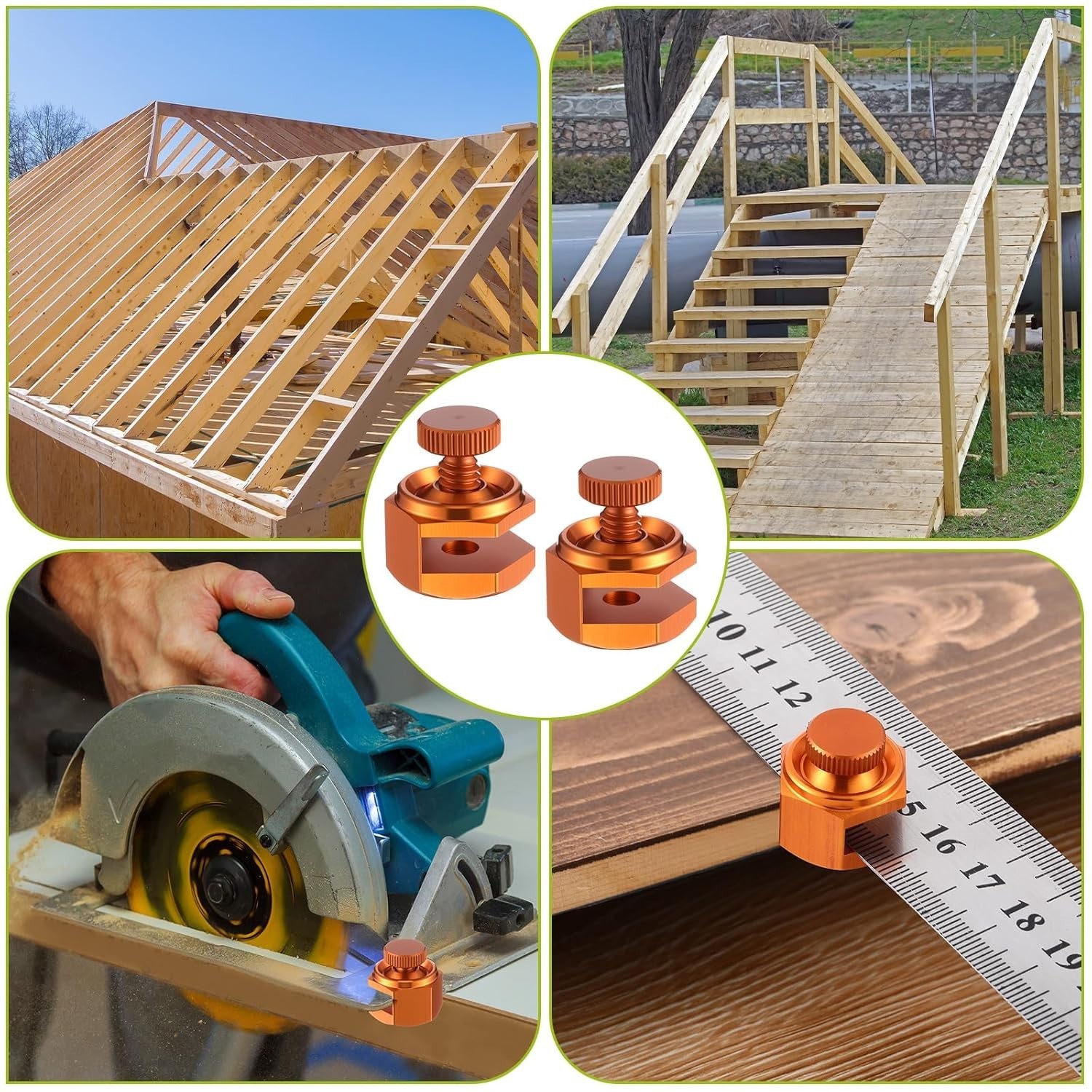4 Pack Stair/Square Gauge Set for Framing Square, Stair Stringer Layout Tool for