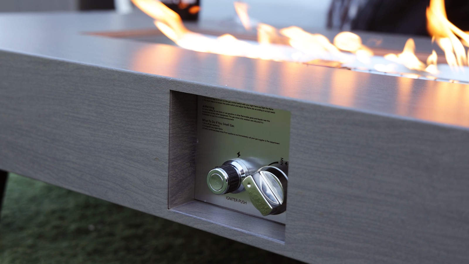 54 Inch Propane Fire Pit Table Outdoor Rectangular Heater 50000 BTU Stainless