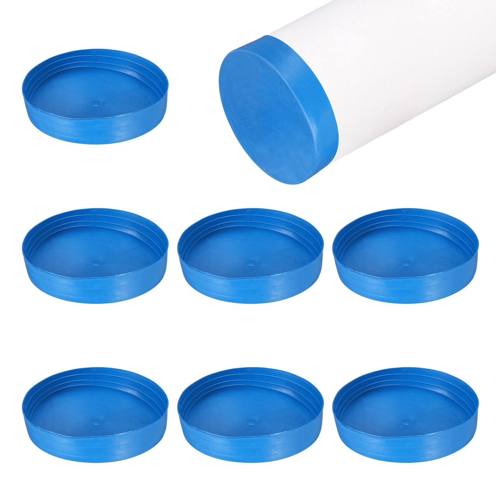 10Pcs Tube End Cap Plastic Plugs, Round Plastic Plug Fit 6.61" OD Tube, Blue