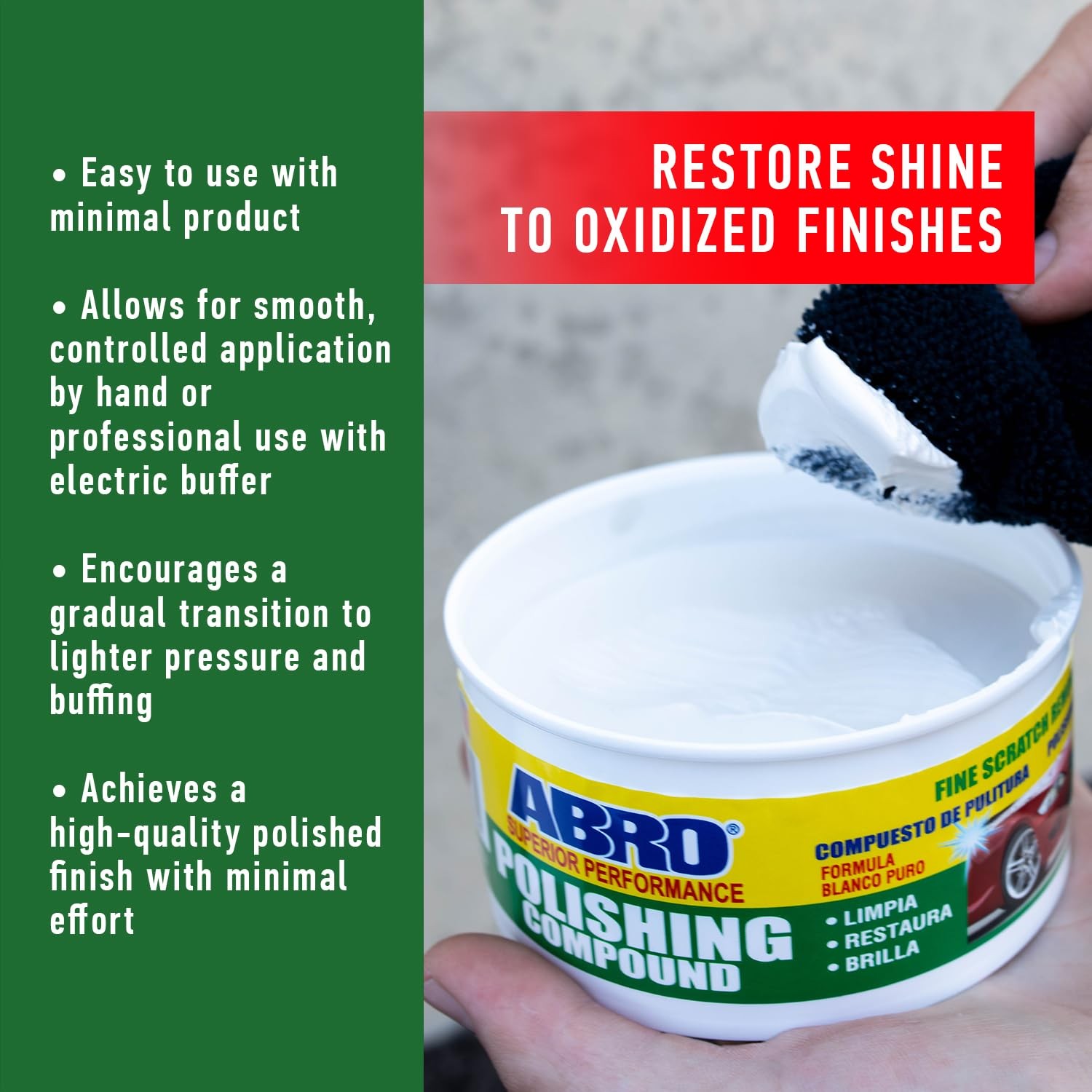 ABRO Superior Performance Car Polishing Compound 10 Oz,
