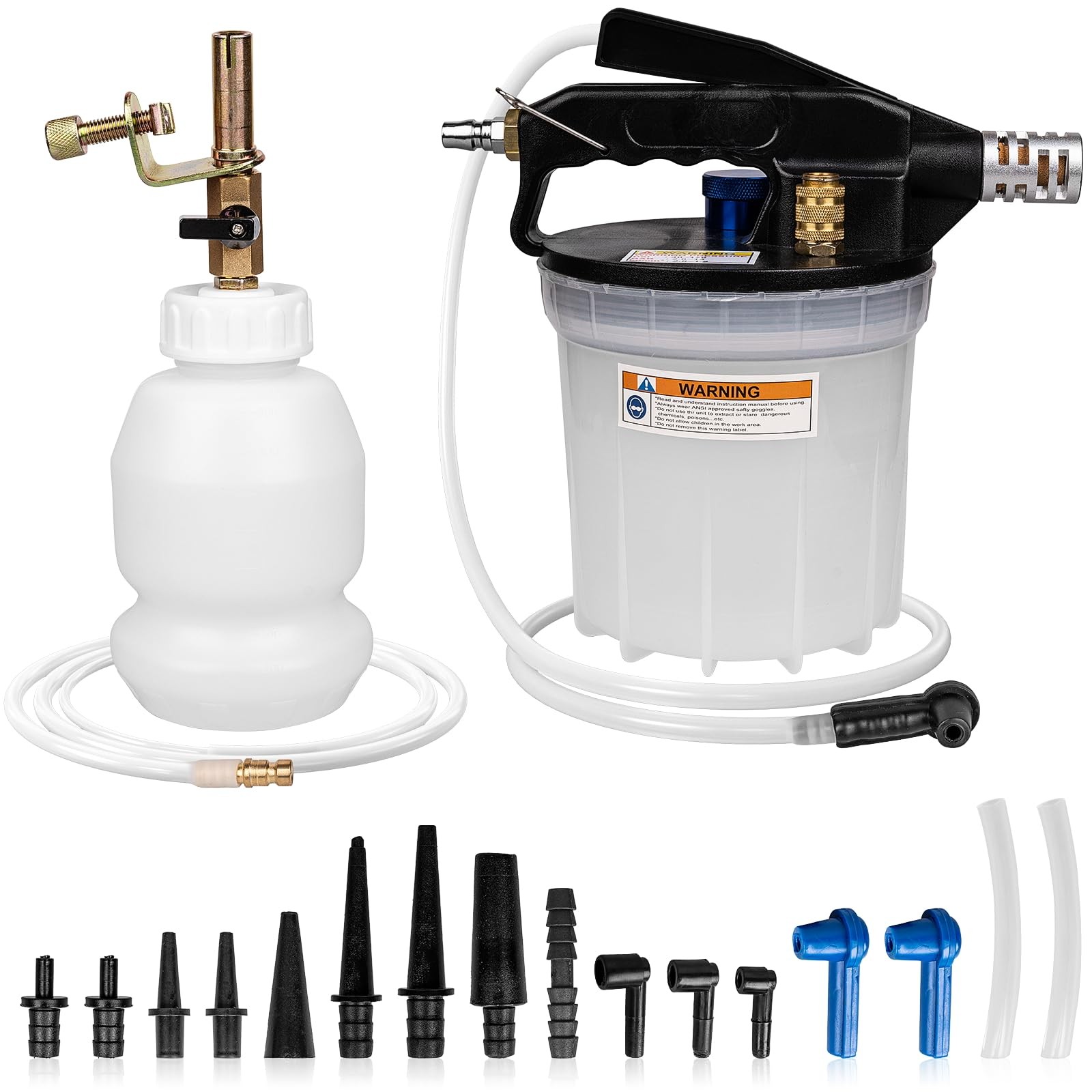 YEYETUO 3L Vacuum Brake Bleeder Kit, One Person Pneumatic 3l, white