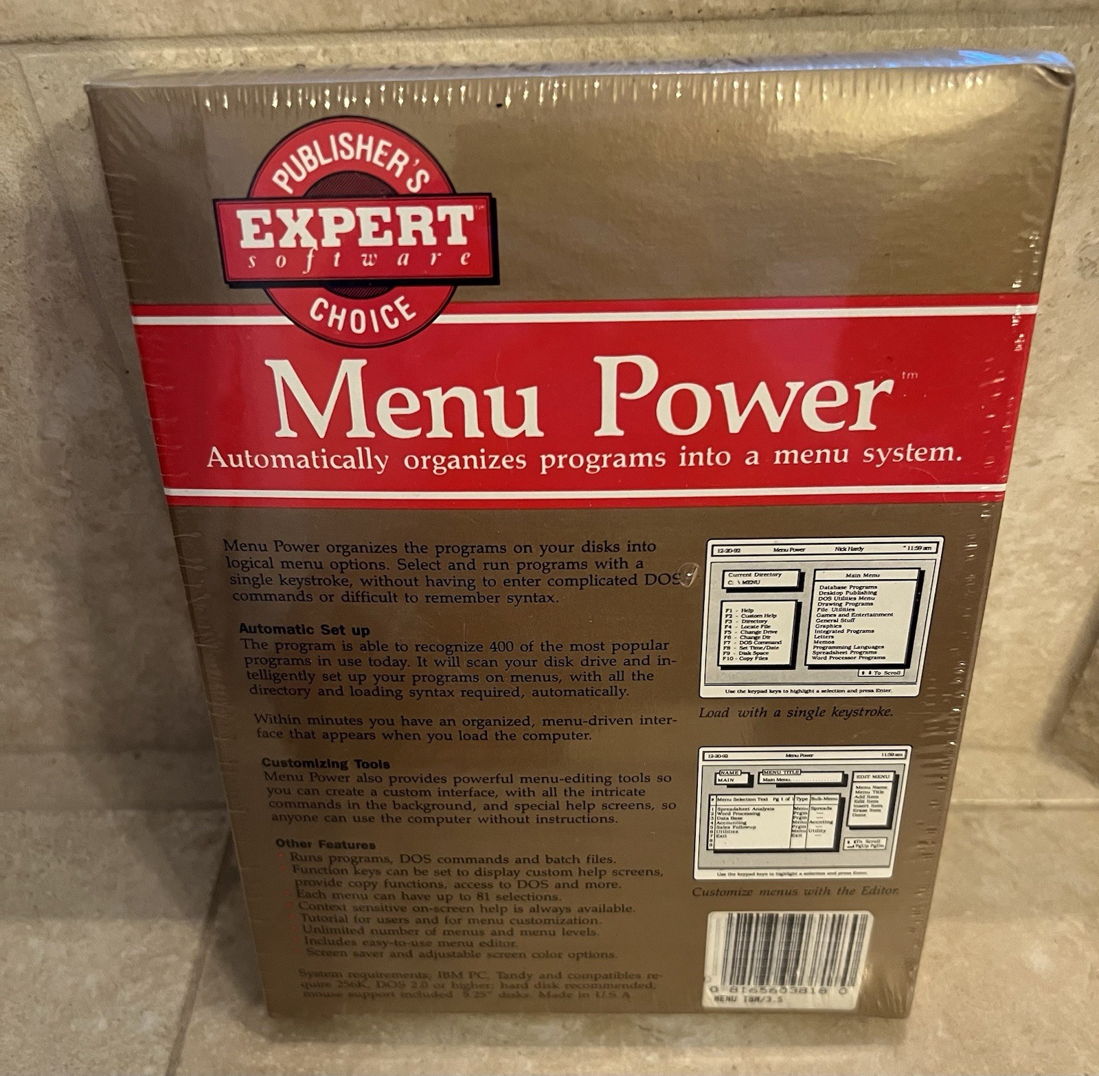 Vintage Publishers Expert Software Menu Power Program Organizer Sealed Rare NOS