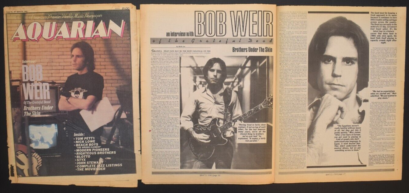 Bob Weir  1983 3PC Interview Lot w/ Cover Photo Grateful Dead