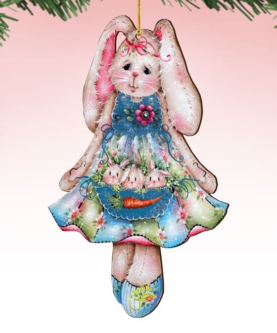 G DeBrekht Jamie Mills-Price Pocketful of Bunnies Easter Ornament PRICE REDUCED