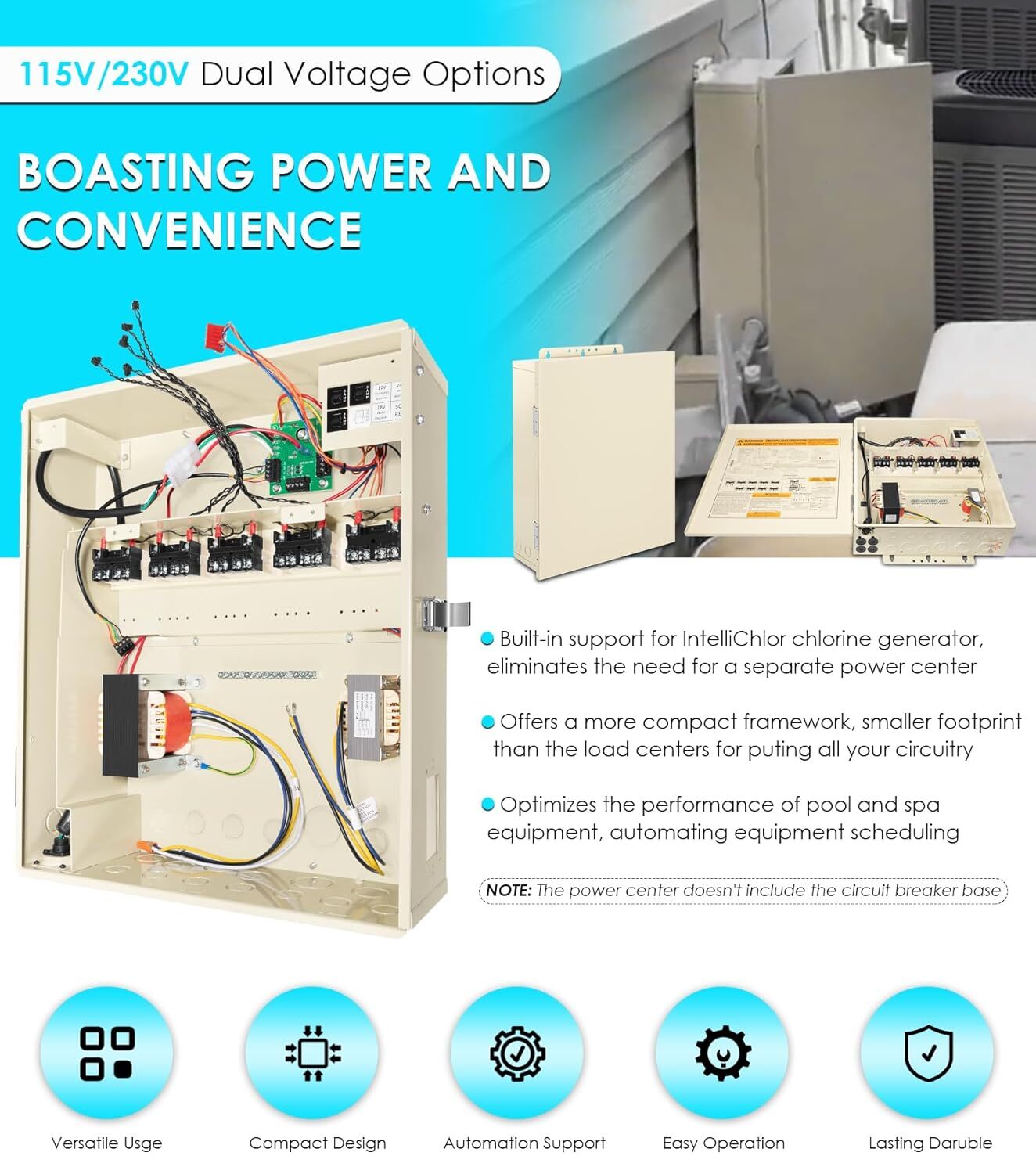 115/230V 521214 Power Center W/Transformer for Intellichlor IC60 IC20 IC40