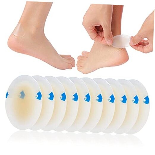 10 Pcs Gel Heel Blister Patch, Adhesive Waterproof Hydrocolloid Heel 37 x 55 mm
