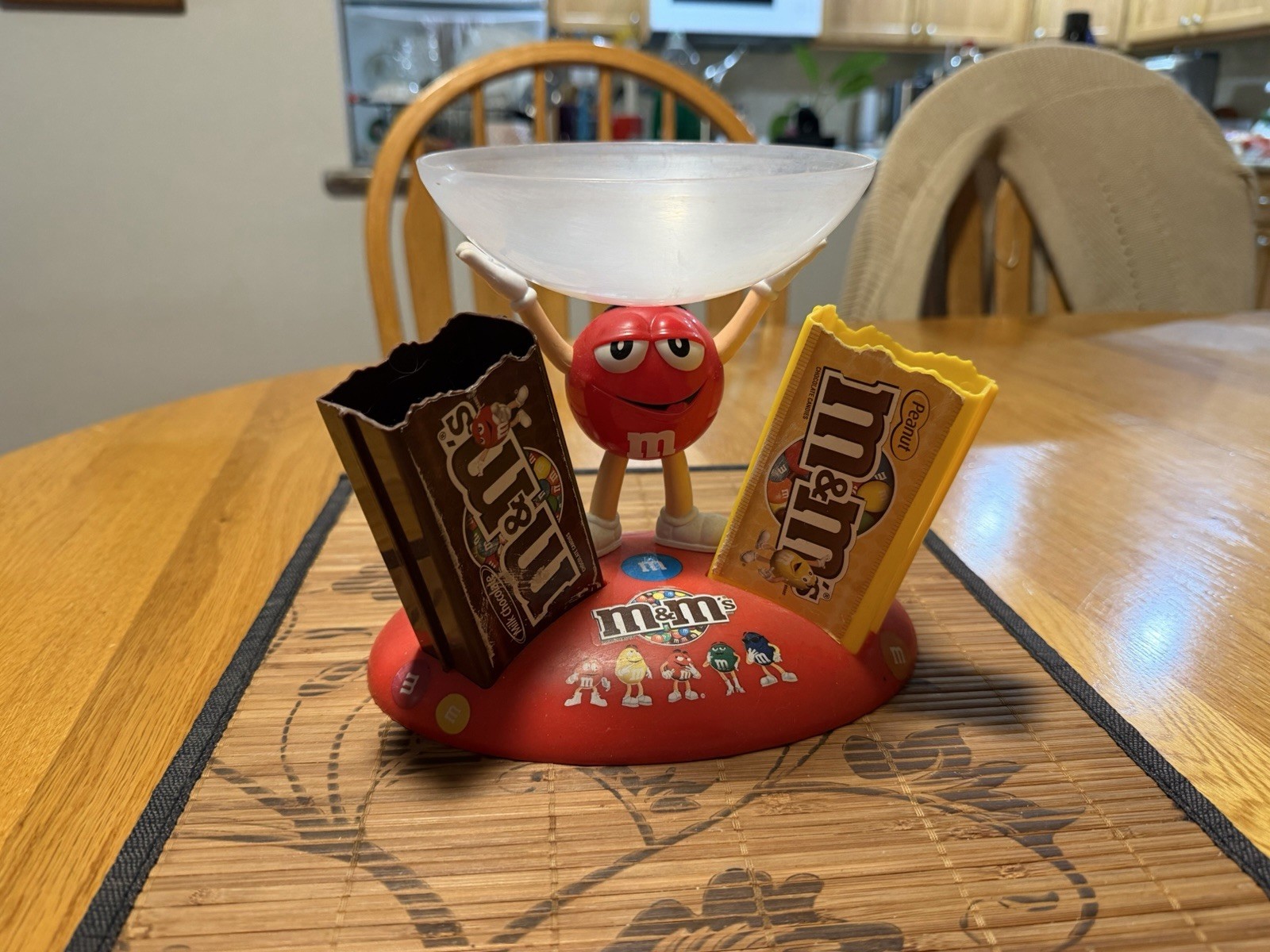 M&M’s Red Countertop Candy Display Holder w/ Bowl Mars Candy Store Display