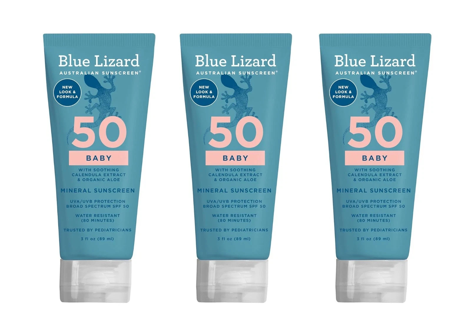 BLUE LIZARD Baby Mineral Sunscreen with Zinc Oxide, SPF 50+ 3 PACK