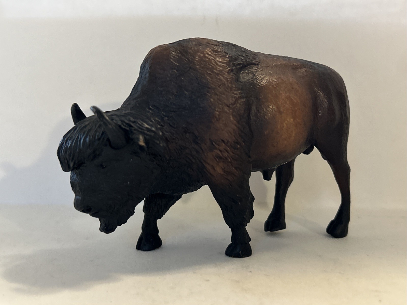 Terra By Battat Tall Brown Buffalo / Bison Figure Safari Zoo Animal Wildlife Toy