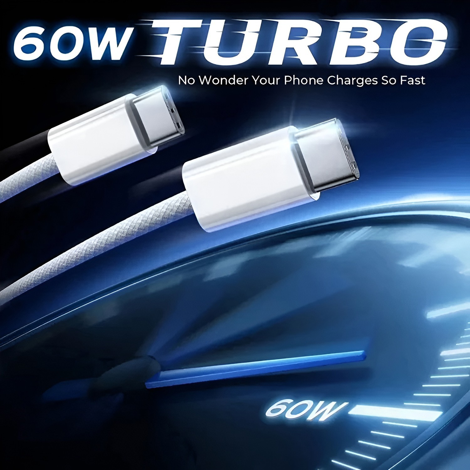 USB-C to USB C Type-C Fast Charging 60W Data SYNC Charger Cable Cord 3.28FT