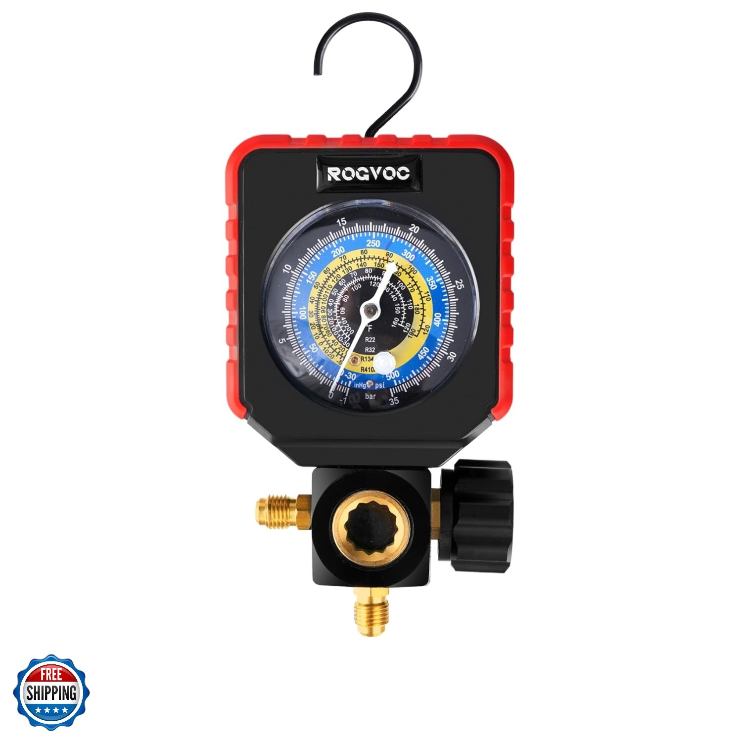 Single Manifold Gauge, HVAC Refrigerants AC Gauges Pressure Gauge for R22/R32...