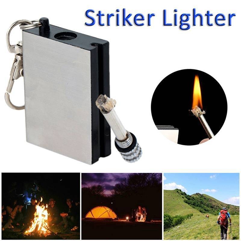 5 PCS Waterproof & Windproof Permanent Match Lighter, Strike Keychain Survival