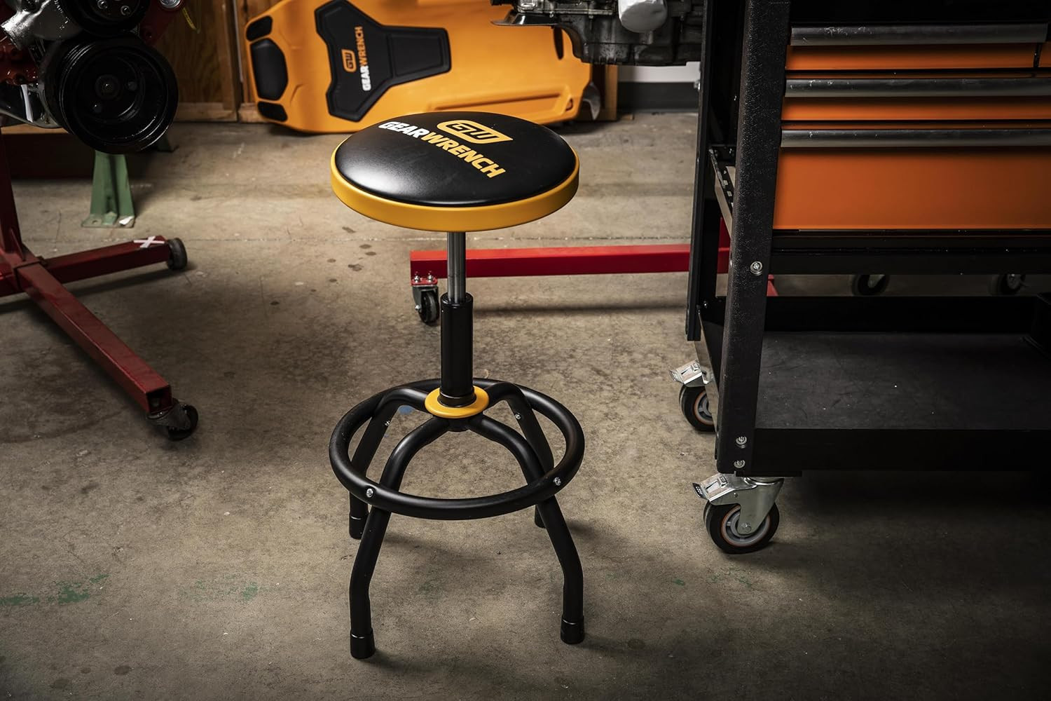 Adjustable Height Swivel Shop Stool, 26" to 31" - 86992