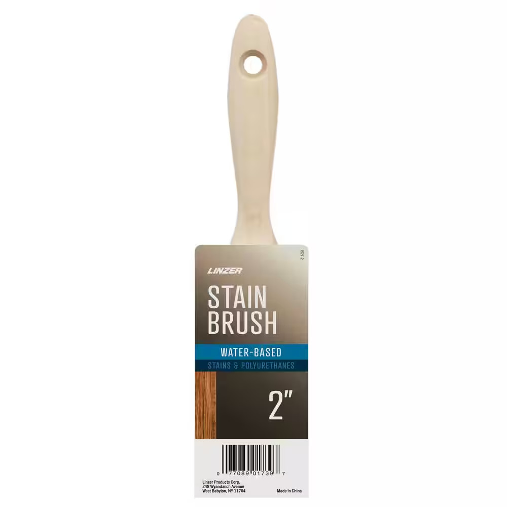 2 In. Polyester and Bristle Blend Flat Stain Brush