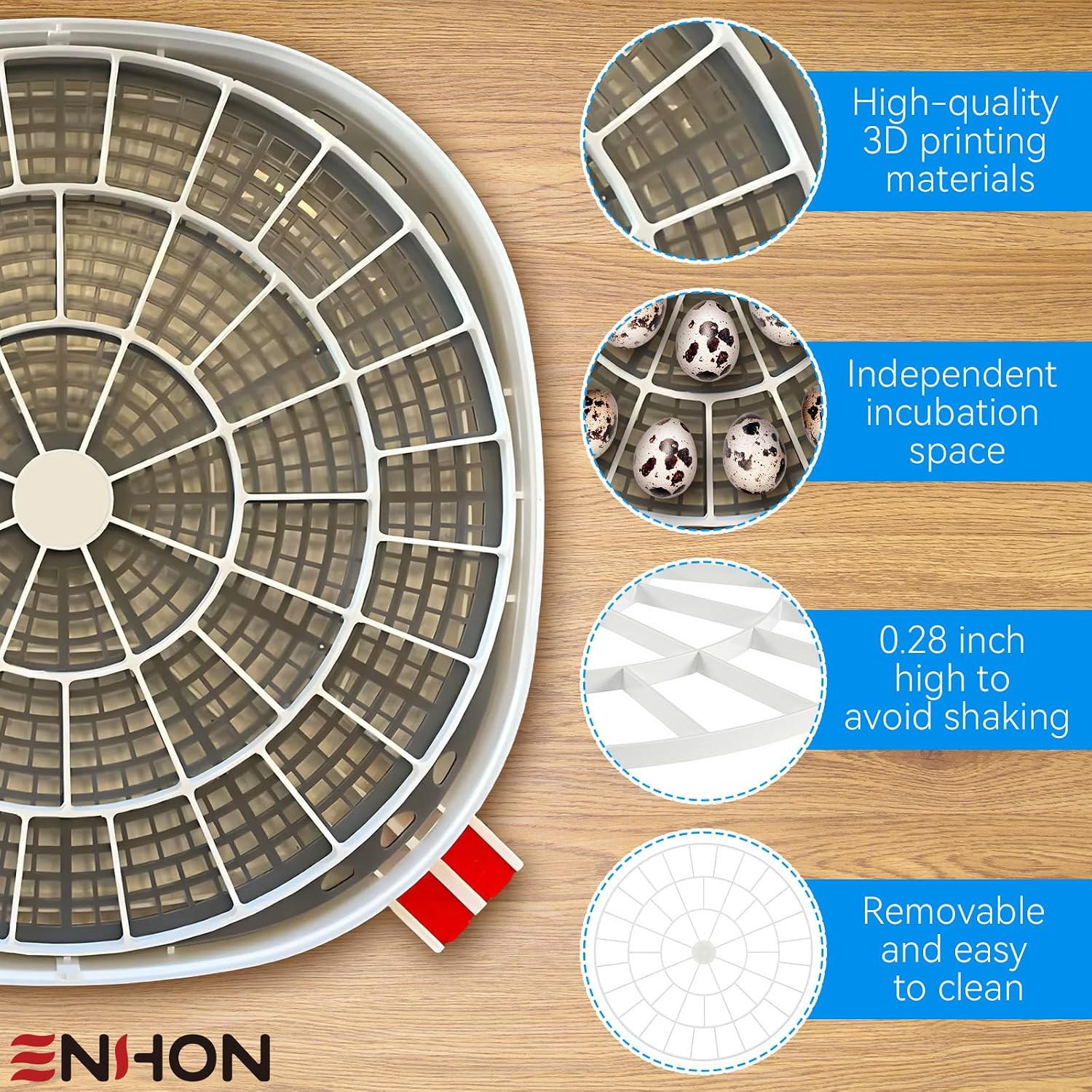 48 Egg Tray Compatible with Nurture Right 360 Incubator, Plastic Egg
