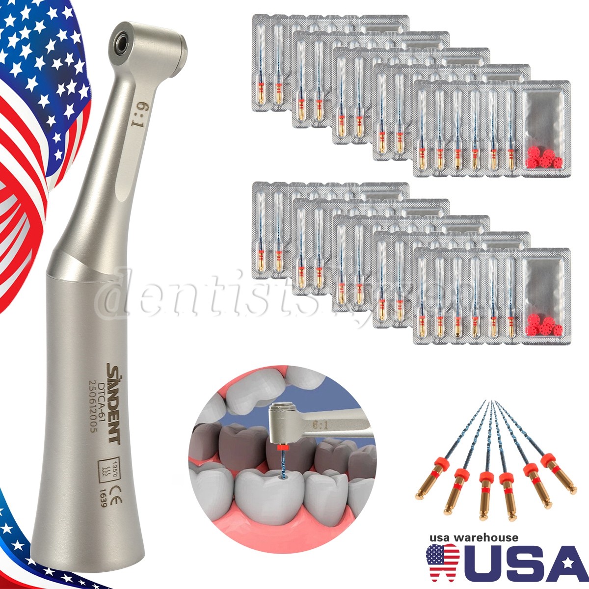 6:1 Reduction Endo Contra Angle Handpiece/ Engine Niti Files 25mm E2 SANDENT PR