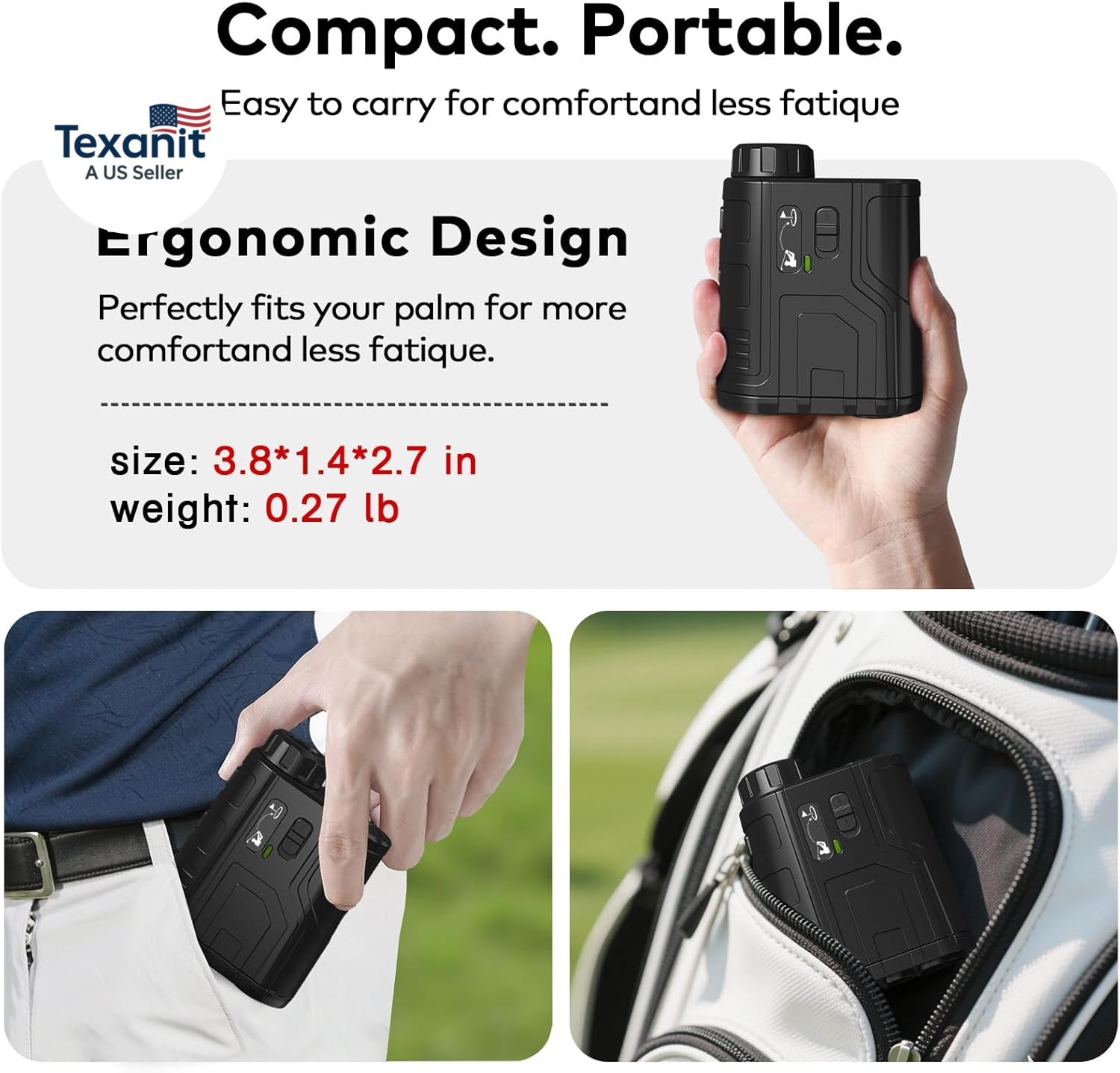 1200Yards Range Finder Golf with Slope, 7X Magnification Range Finder, Lightweig