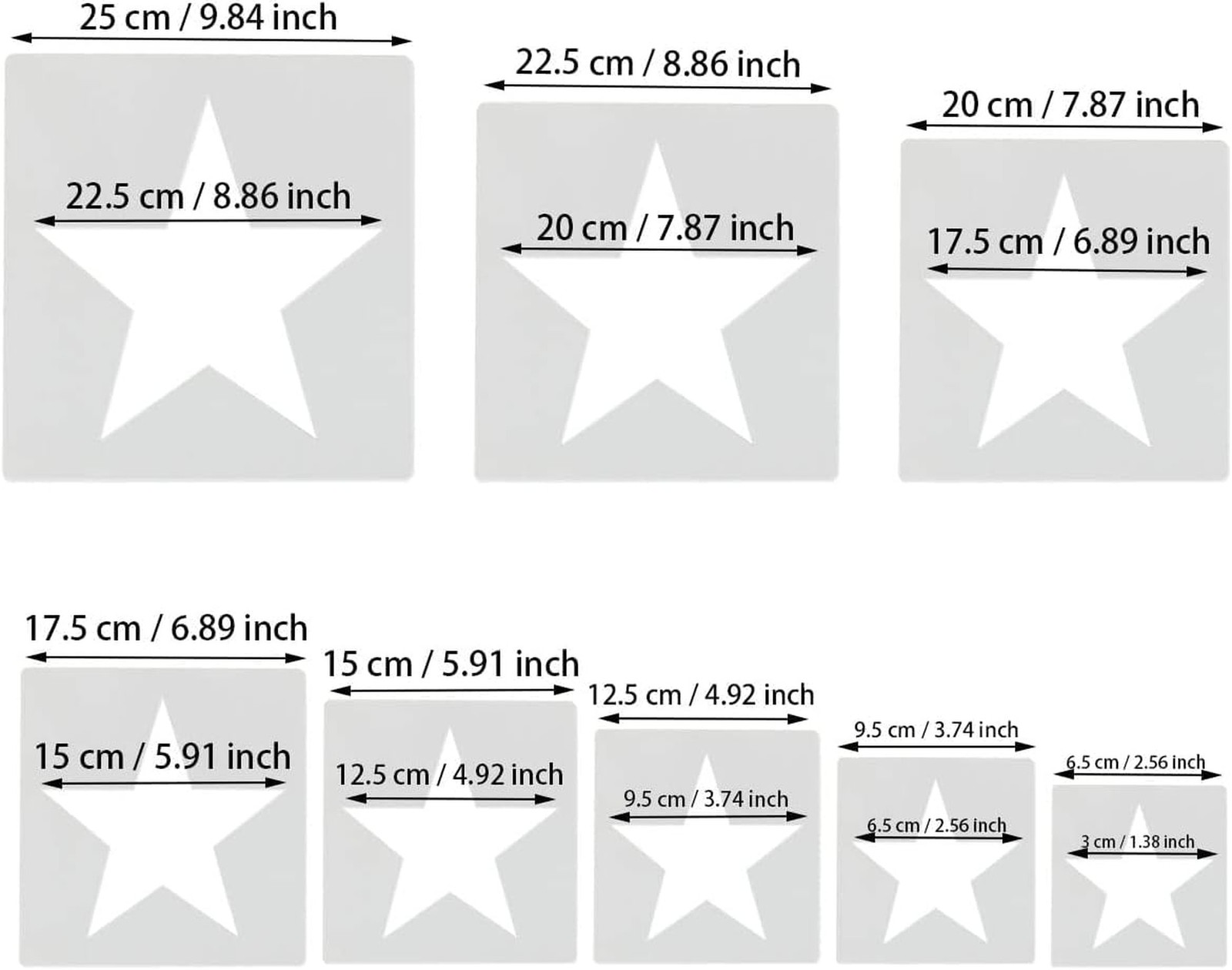 8 PCS Large Star Stencils, Star Template Stencil Different Sizes for Painting...