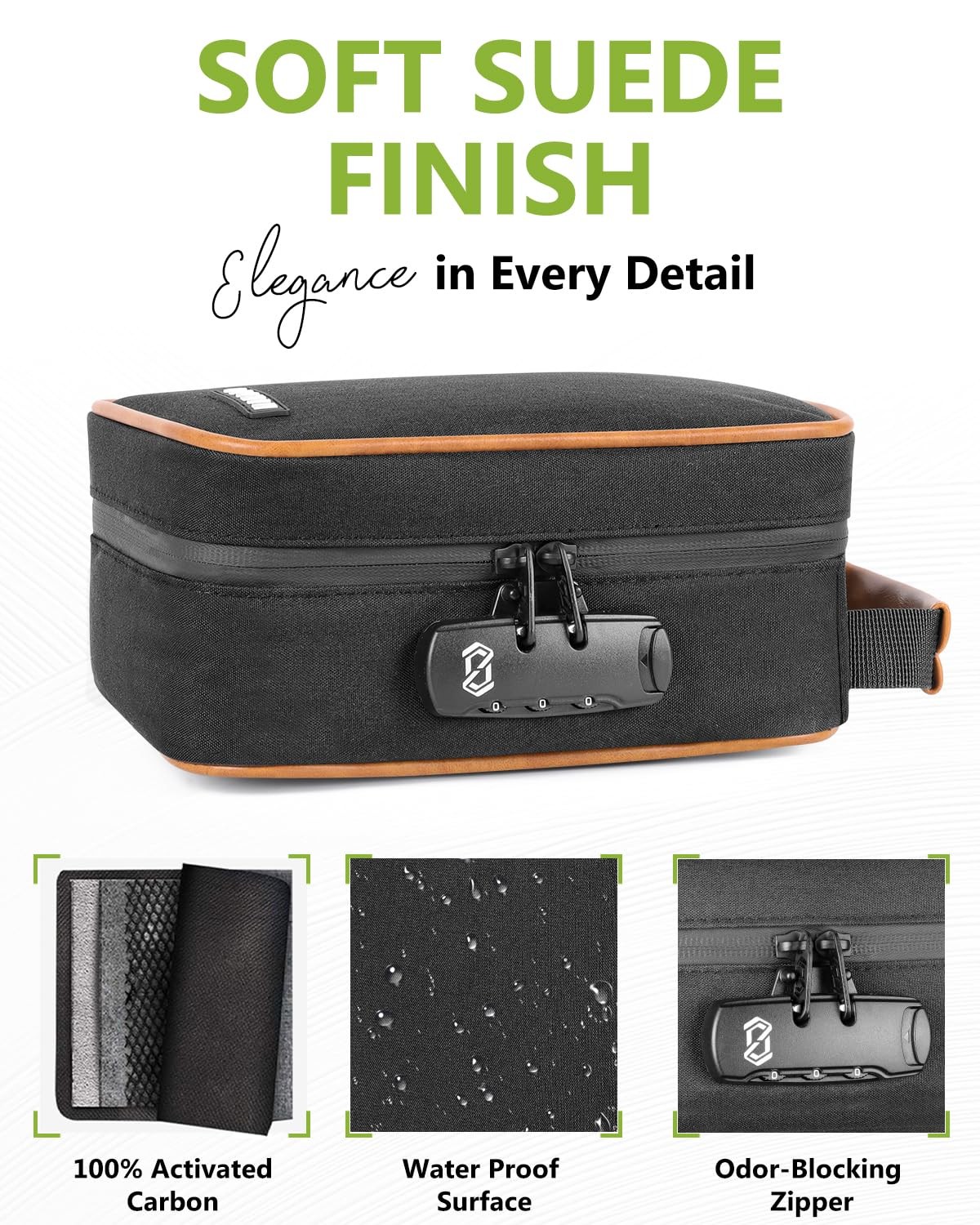 OZCHIN Smell Proof Bag with Combination Lock File Organizer Case Container Medic