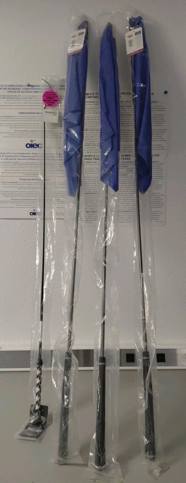 Weaver Livestock Training Lot - 3 Blue Training Flags & A Dressage Whip