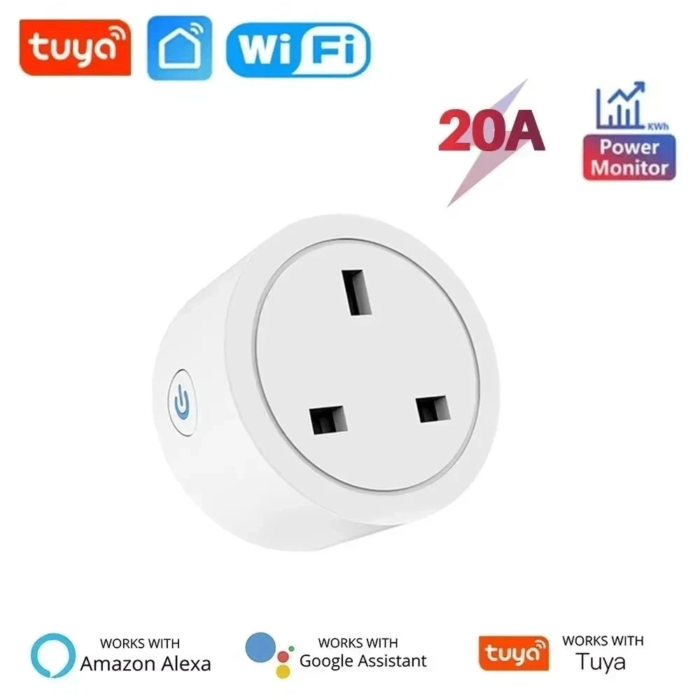 Tuya Smart WiFi UK Plug Alexa Voice Control, Energy Monitoring & Timer Function
