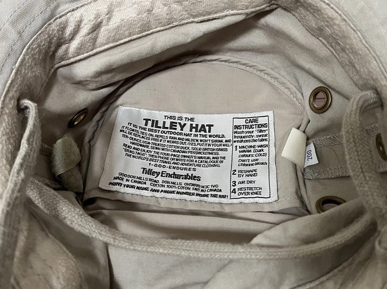 TILLEY HAT Size 7 1/2 Beige Hiking Walking Outdoors Pre-owned