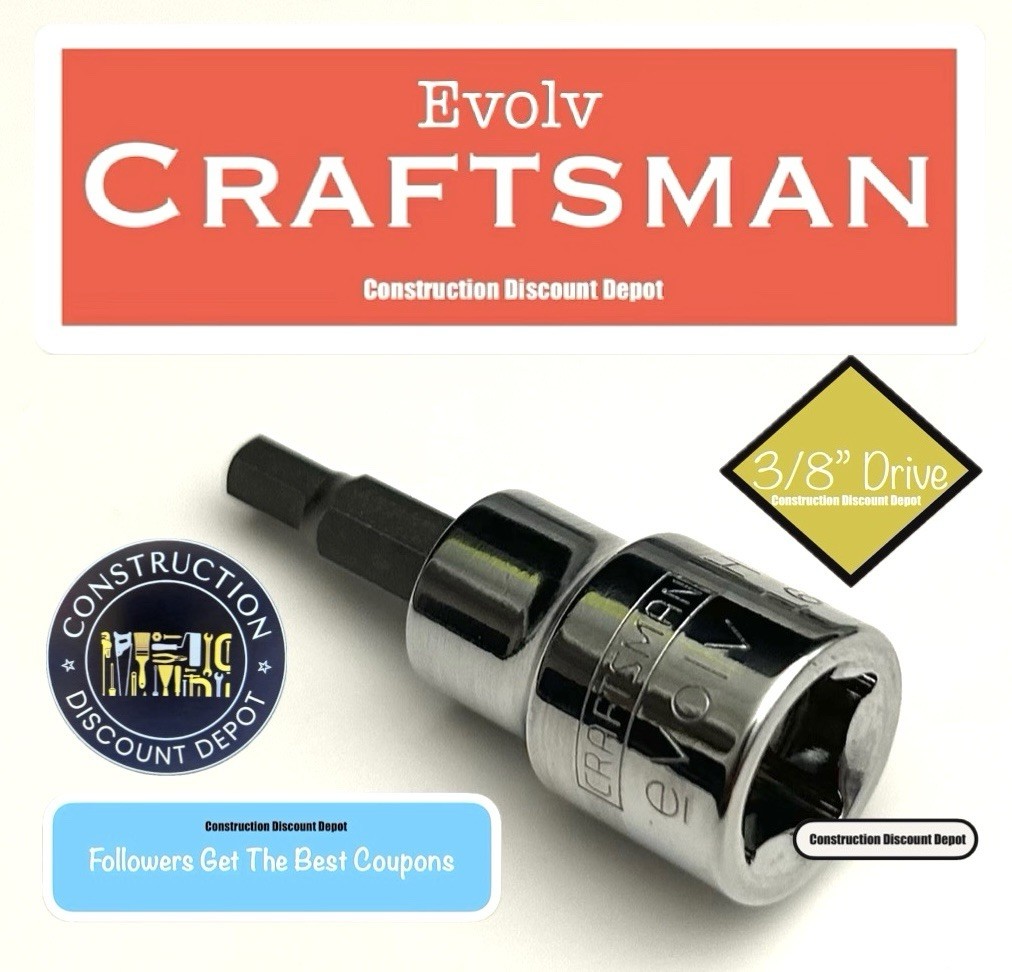Craftsman Evolv Sockets 3/8" Drive 1/8" In Hex Allen Bit Socket 16889