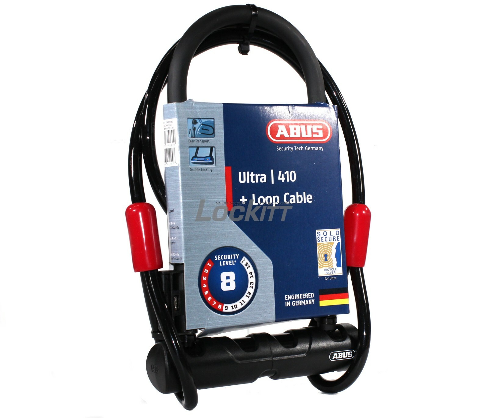 ABUS Ultra 410 U Lock with Cobra Cable 9 inch Shackle 410/170HB230 + SH34 Cobra
