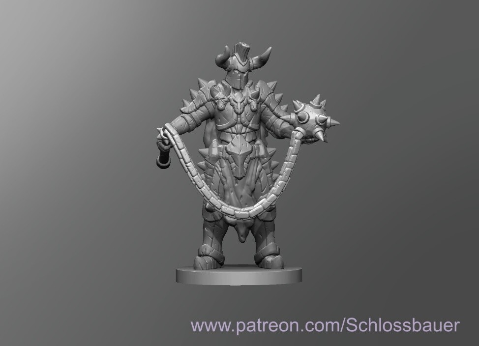 Ball Chain Soldier Fighter Warrior NPC 28mm Scale DND D&D Tabletop Miniature SB