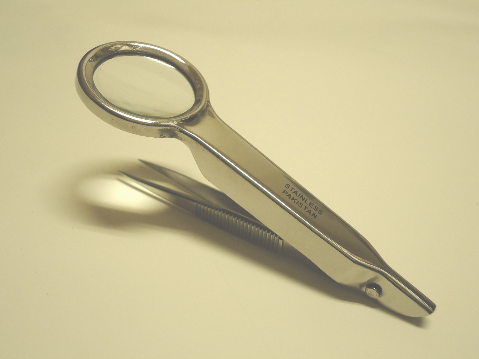 Multi Purpose 10X Magnifying Glass Tweezers Tool EXCELLENT