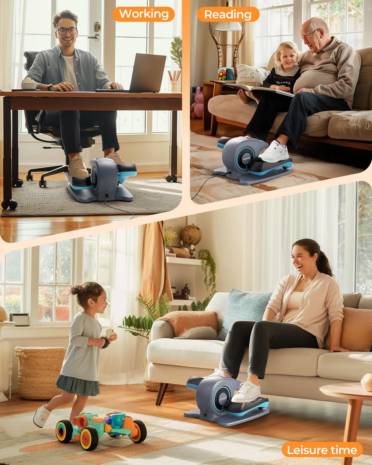YOSUDA Quiet Under Desk Elliptical Exercise Machine, Elliptical Machine For Home