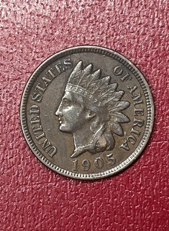 1905 Indian Head Cent Extremely Fine Condition Minor Reverse Damage Coin #91Y
