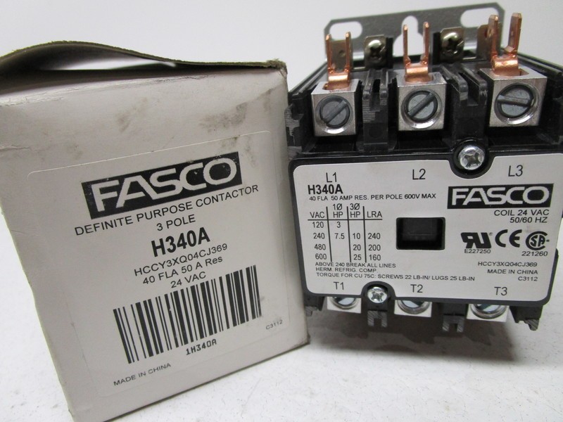 FASCO H340A CONTACTOR 24V NSMP