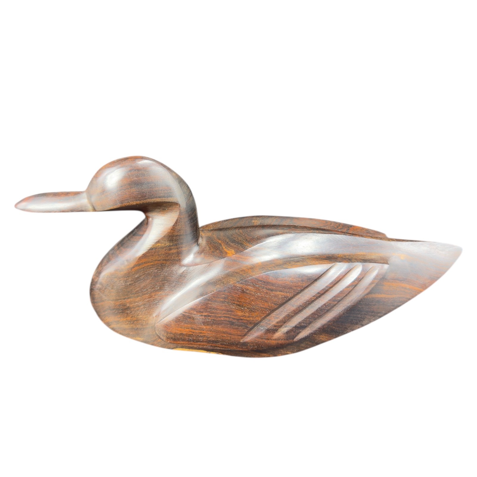 Hand Carved Ironwood Figurine Wood Carving Made Mexico Duck Bird Large Long Tail