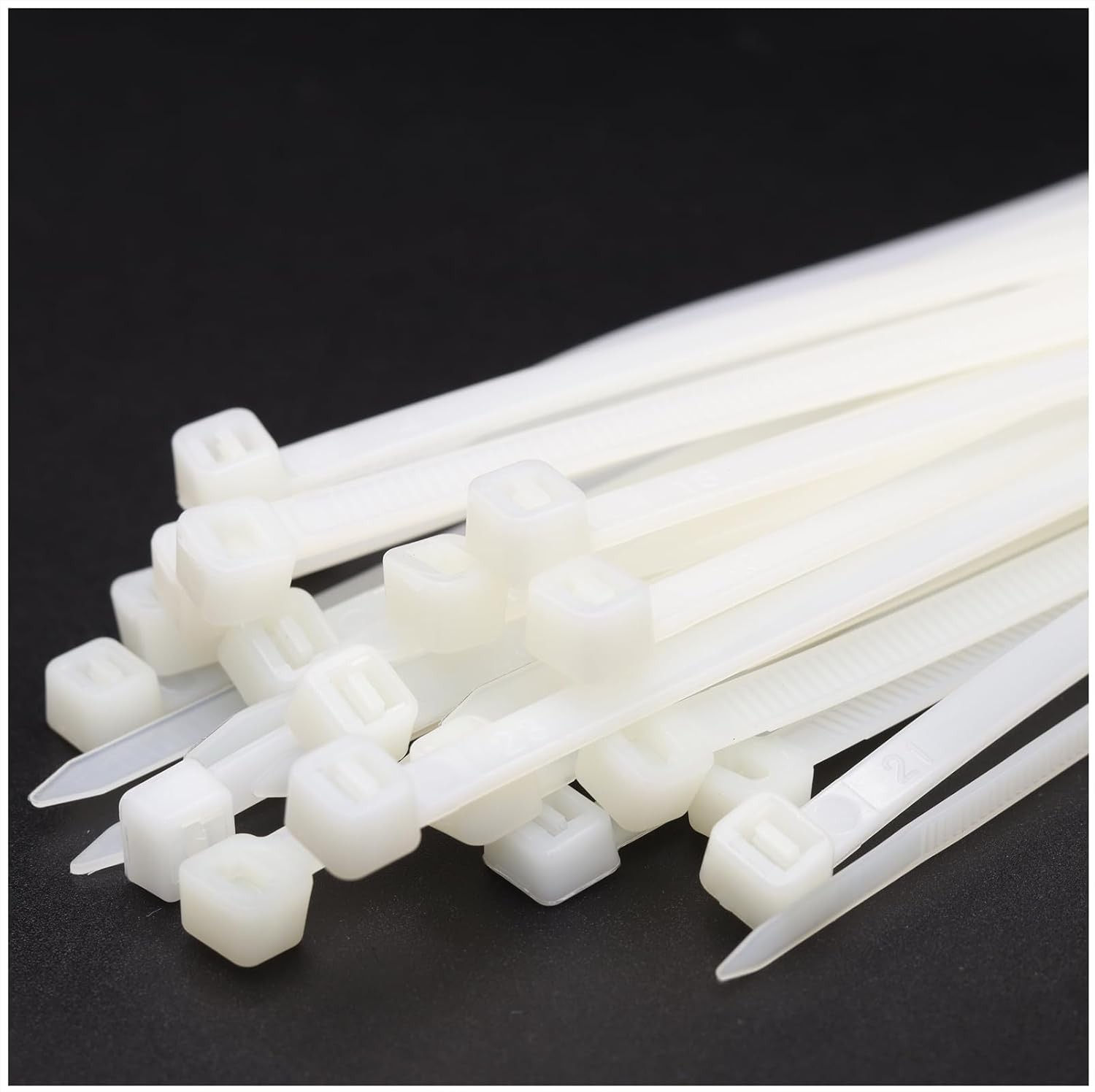 18 Inch White Cable Ties 100 Pack Heavy Duty 60lb UV Resistant Nylon Zip Ties