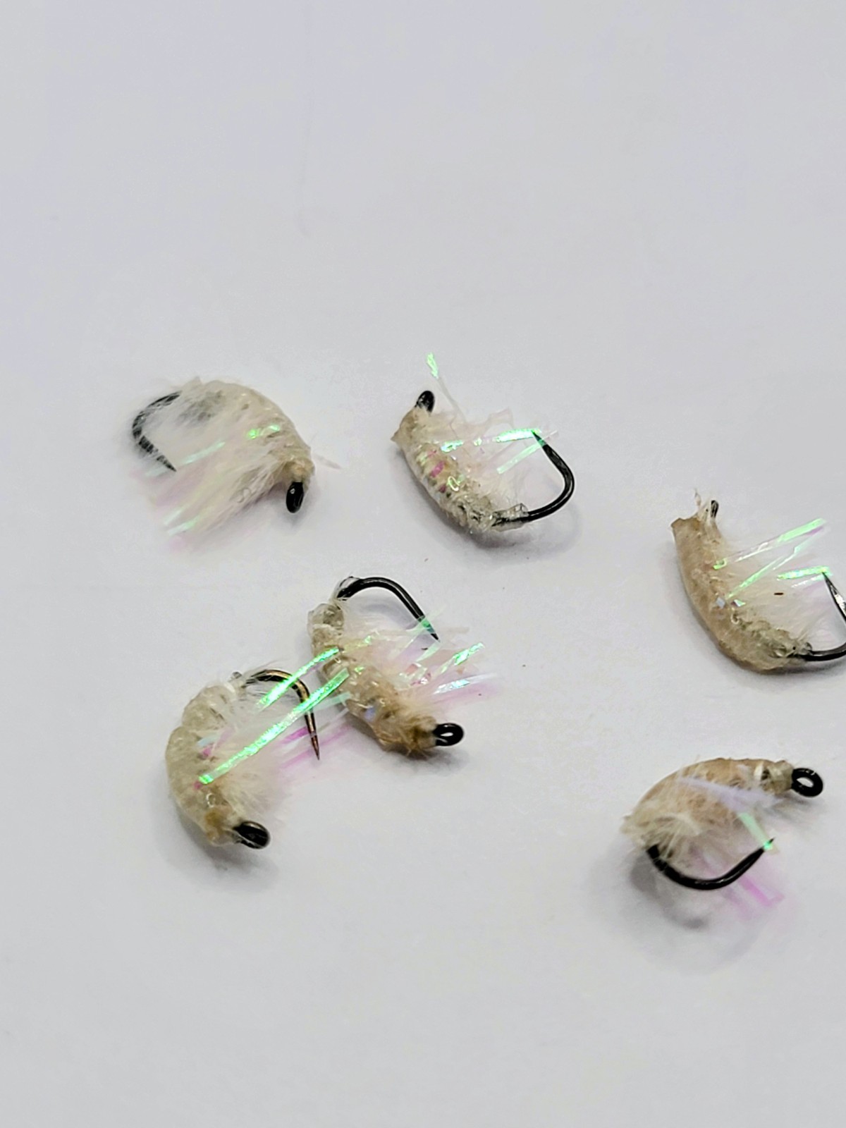 UV Pearl Scud Trout Flies Sow Bug Shrimp Czech Nymph Lot of 6