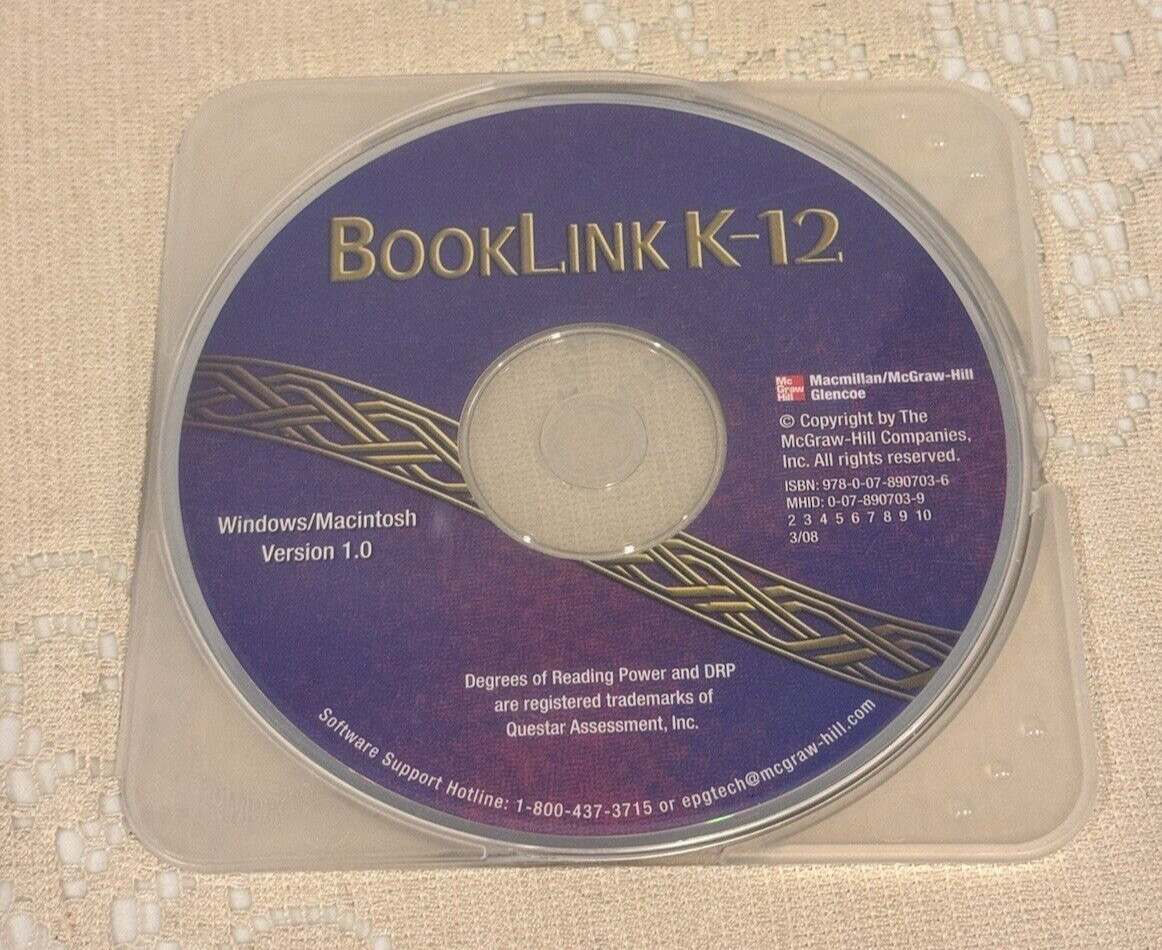 Glencoe Booklink K-12 Windows/Macintosh Version 1.0 CD 2008 Mcmillan/McGraw-Hill
