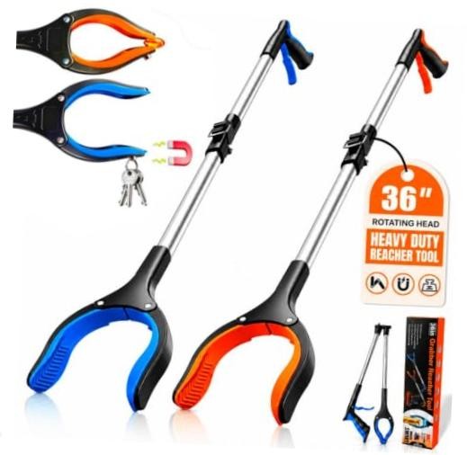 LEGENDONE 2 Pack 36" Magnetic Grabber Reacher Tool, 36"blue&orange - 2pack