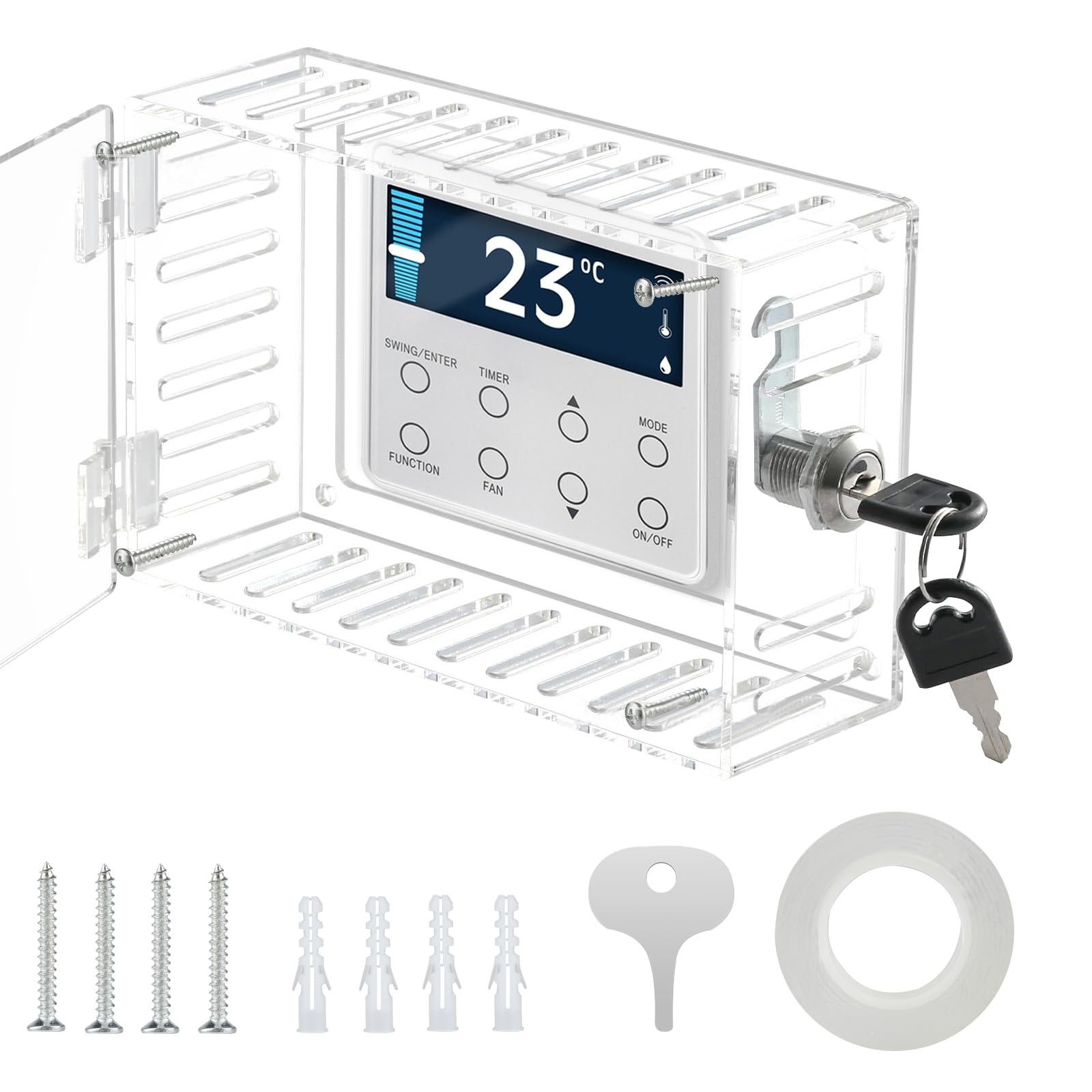 QBXMY7 Baby proofing Thermostat Lock Box with Key,Clear Box...