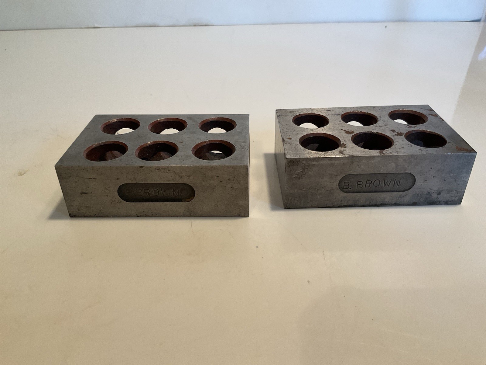 Set Of 2 B. Brown Machinist Blocks 3x2”